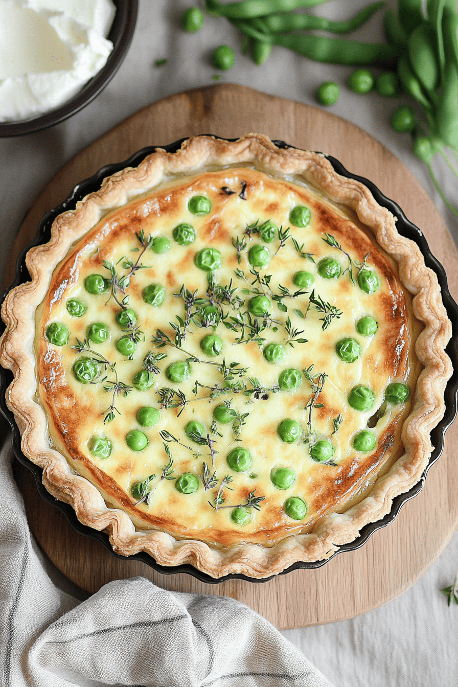 Quiche aux Petits Pois et Feta: Recette Printanière Final Dish Presentation