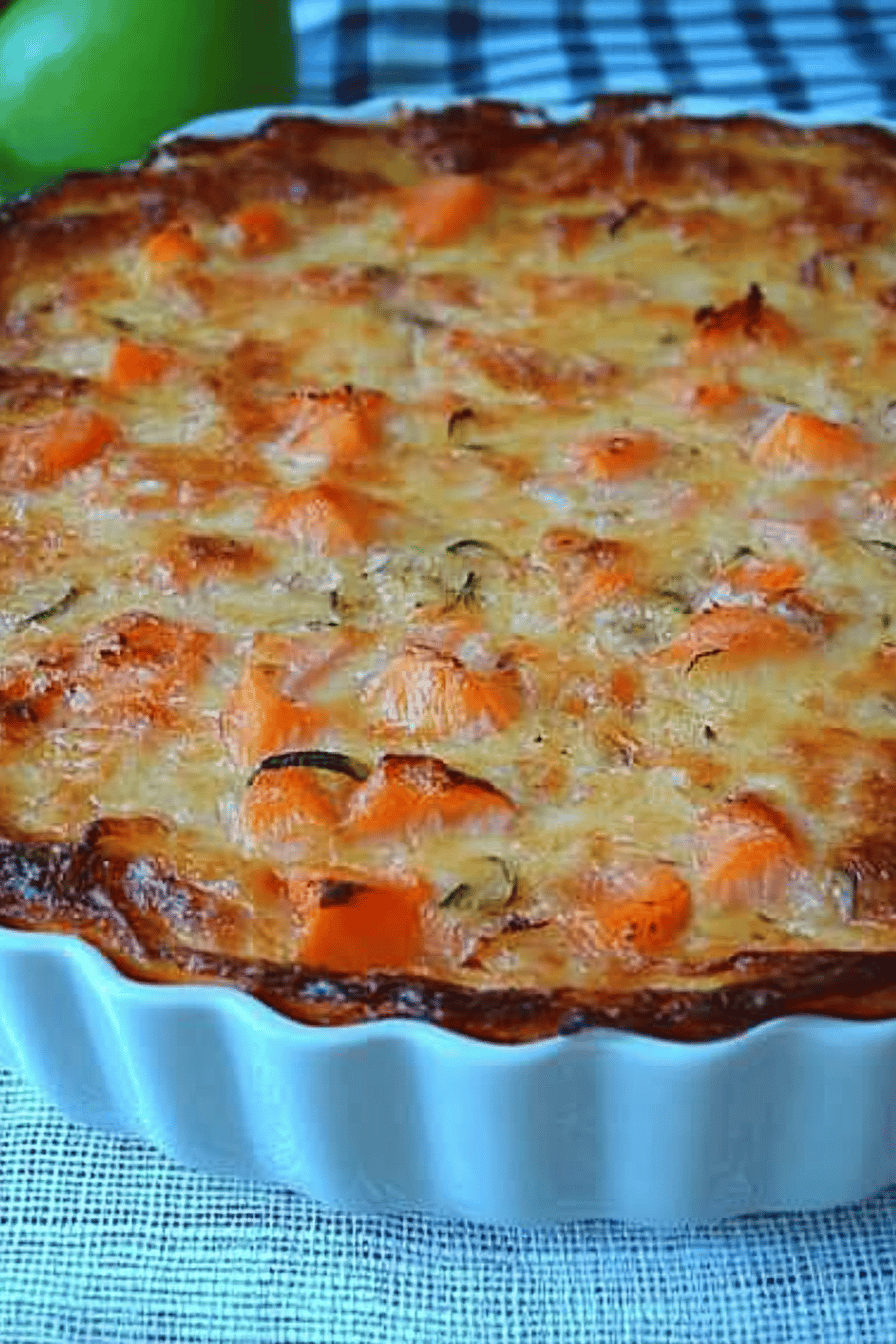 Quiche sans pâte au saumon et courgettes Final Dish Presentation