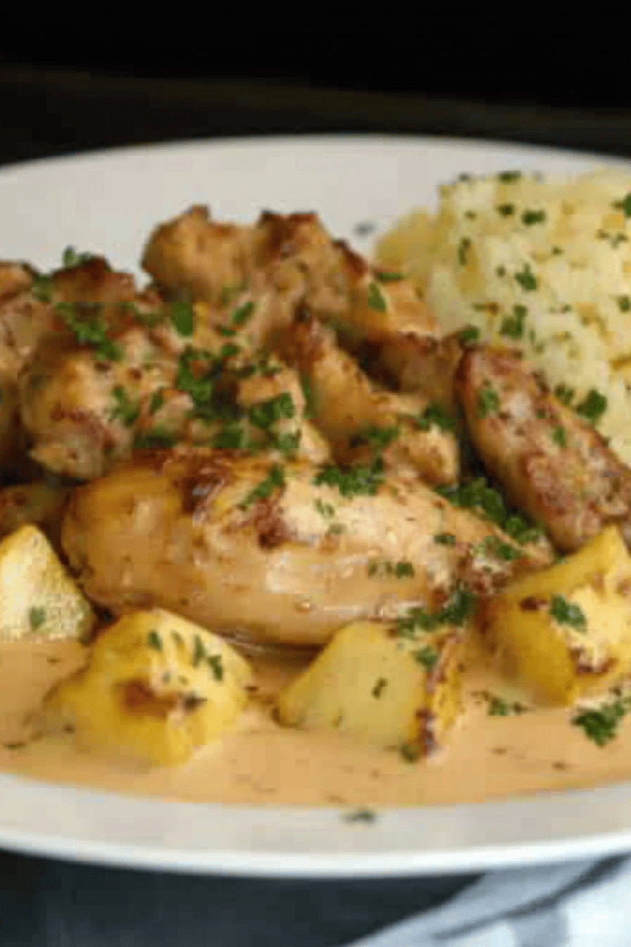 Recette Poulet à la Moutarde Facile et Délicieux Final Dish Presentation