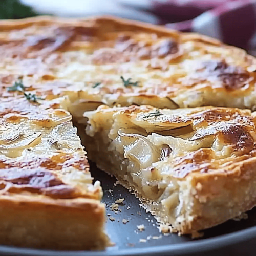 Recette Tarte aux Oignons et Béchamel au Thermomix