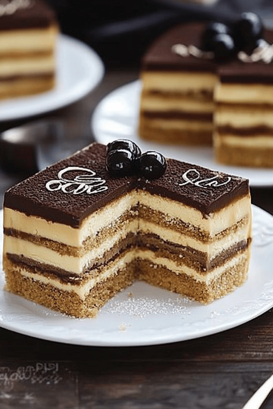 Recette de Gâteau Opéra au Thermomix Final Dish Presentation