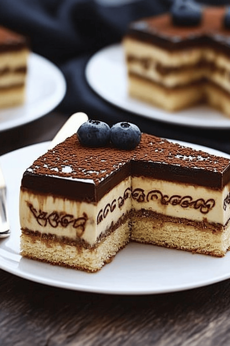Recette de Gâteau Opéra au Thermomix Final Dish Presentation