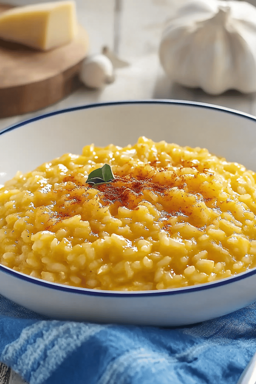 Recette de Risotto à la Milanaise Facile et Délicieuse Final Dish Presentation
