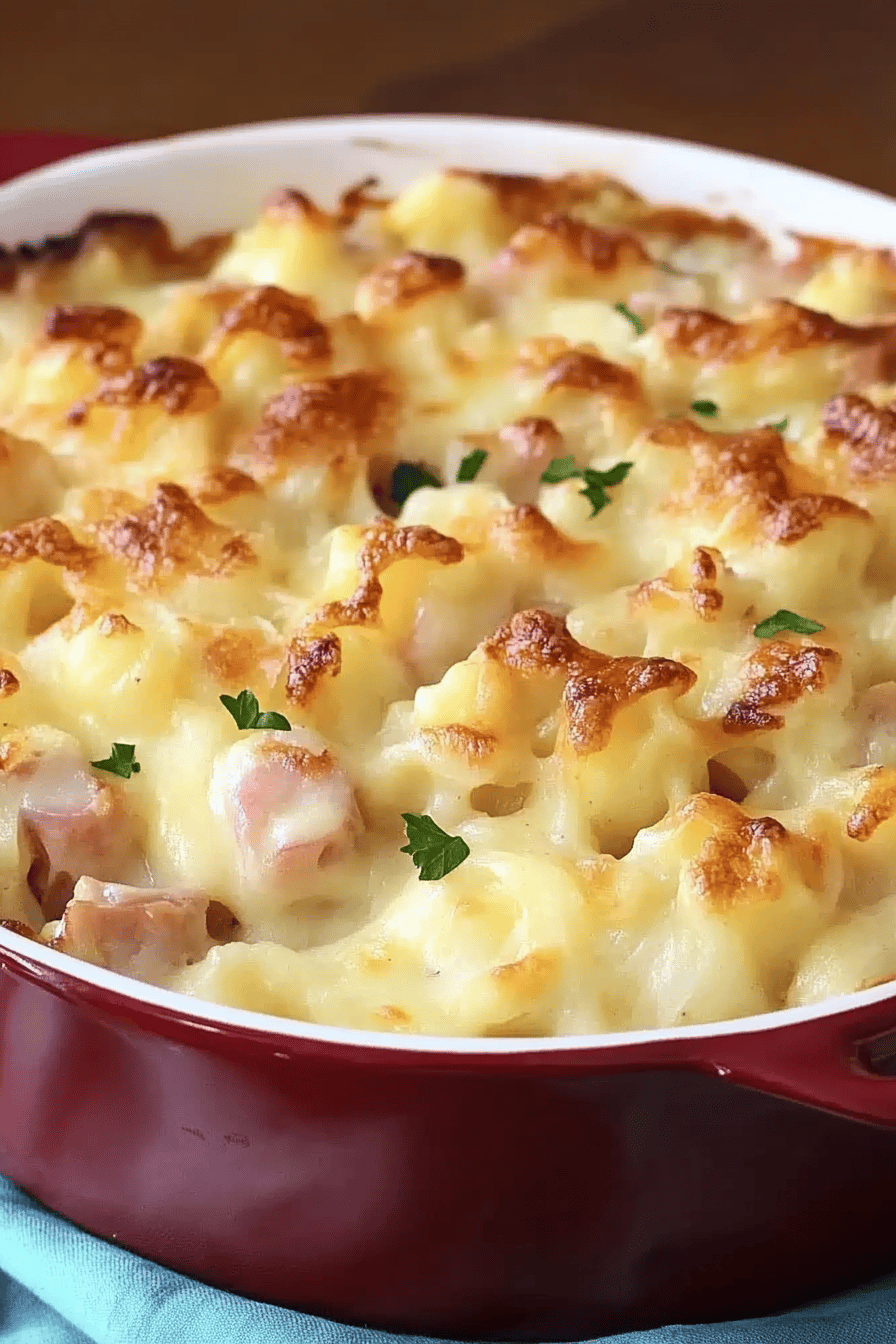 Recette facile : Gratin de chou-fleur et jambon Final Dish Presentation