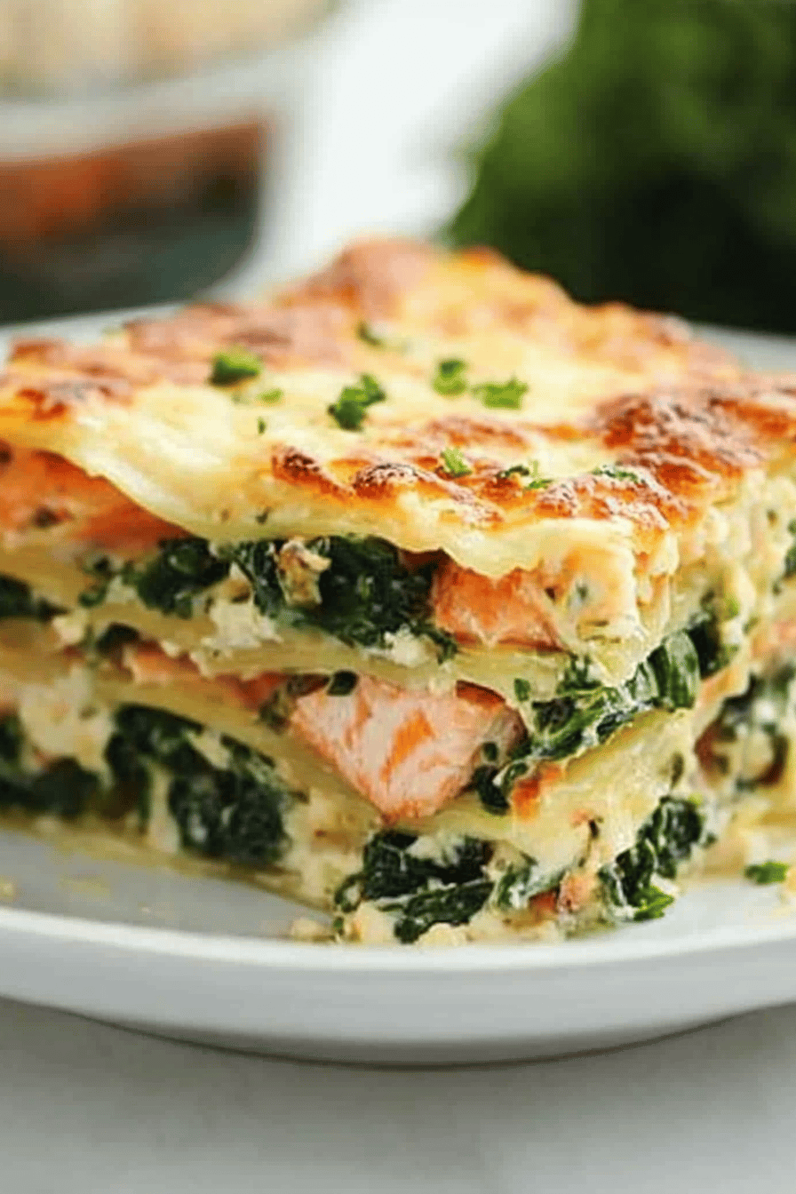 Recette facile de lasagnes au saumon et épinards ingredients