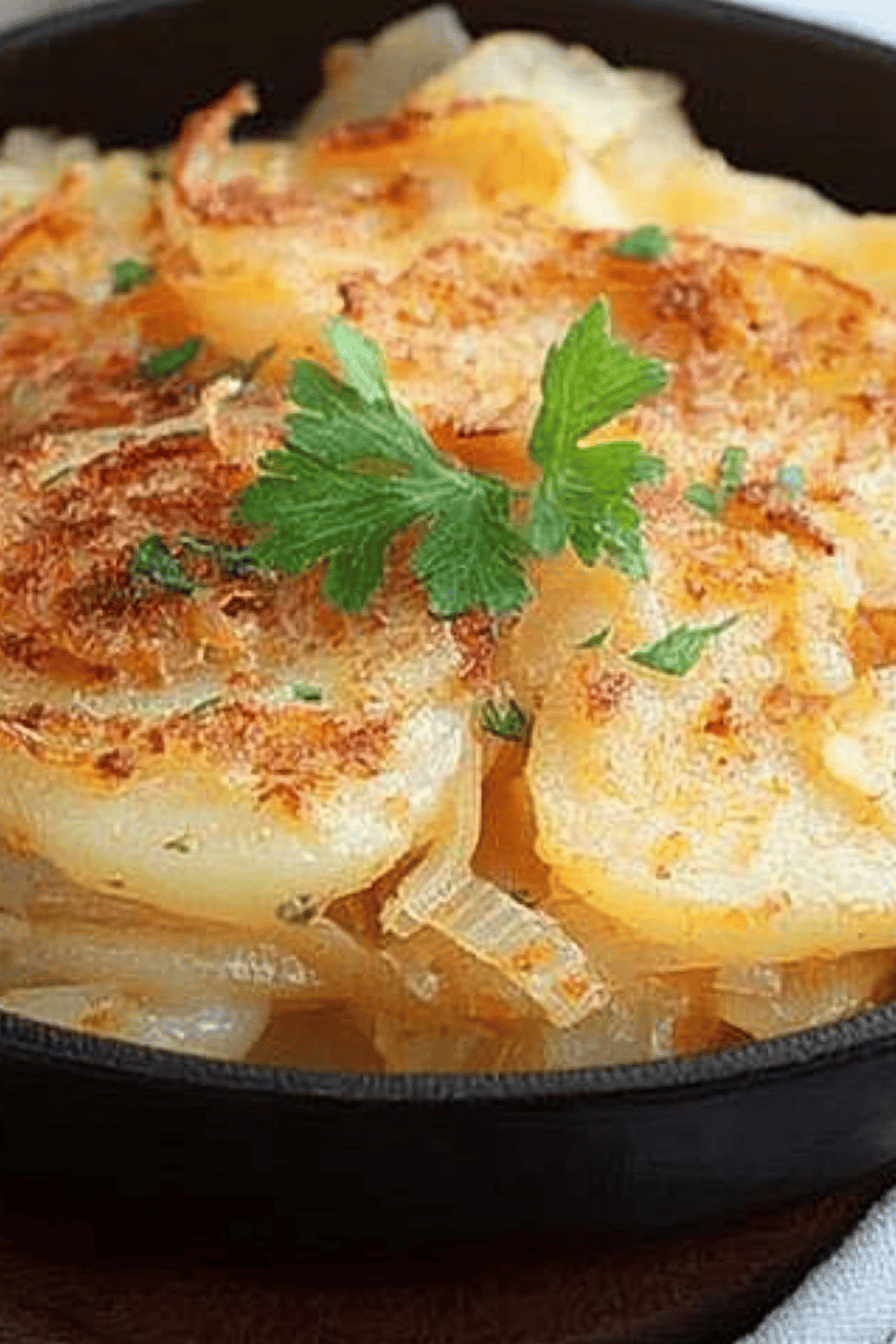 Recette facile de pommes de terre à la lyonnaise Final Dish Presentation