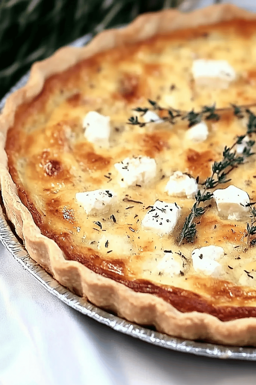 Recette facile de tarte au poulet, chèvre et miel Final Dish Presentation