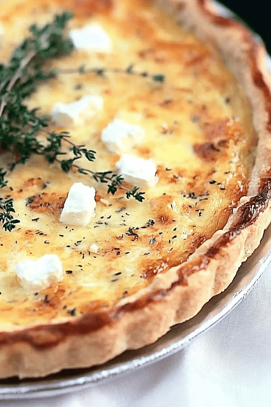 Recette facile de tarte au poulet, chèvre et miel Final Dish Presentation