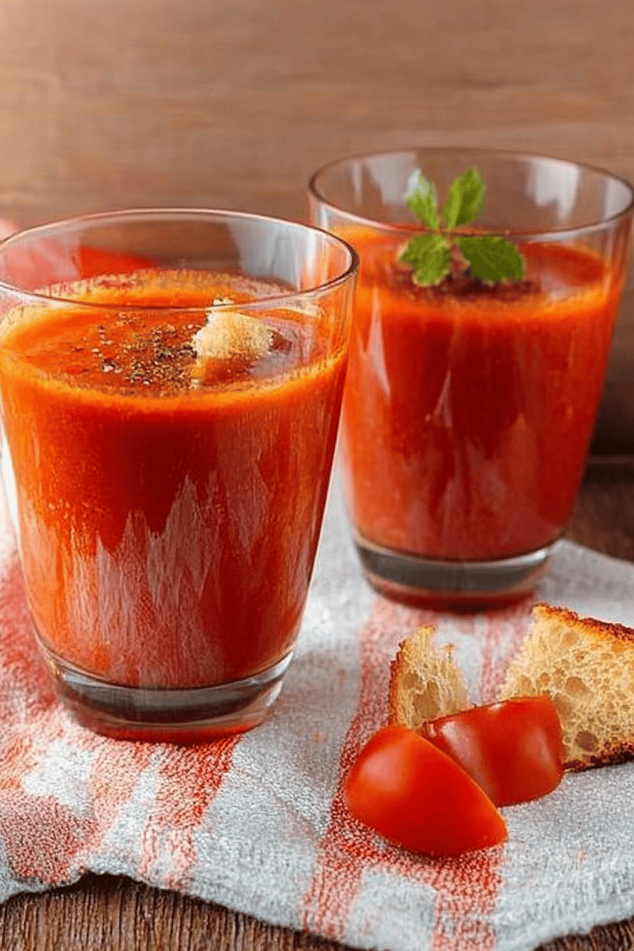 Recette rapide de gaspacho au Thermomix Final Dish Presentation