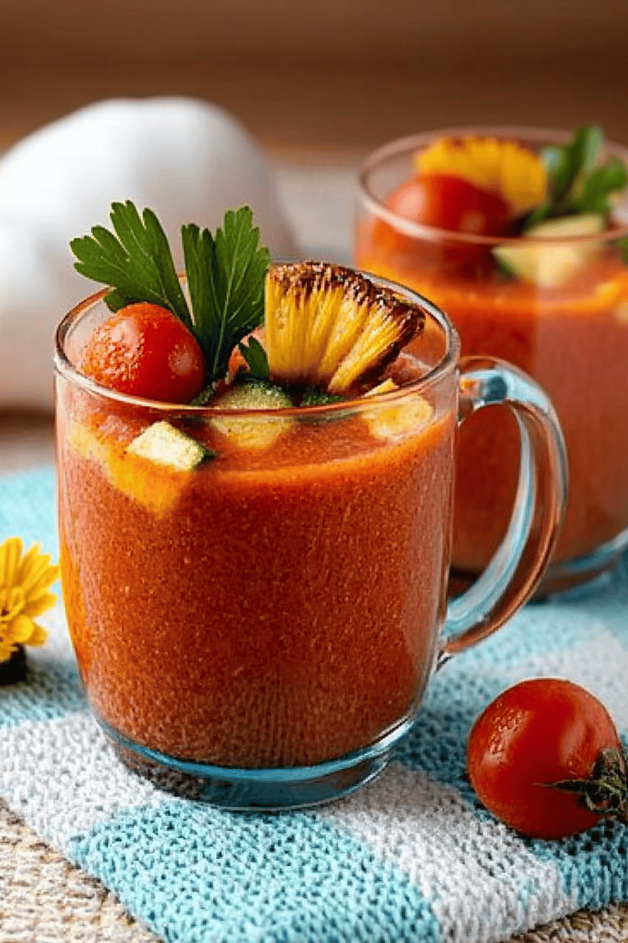Recette rapide de gaspacho au Thermomix Final Dish Presentation