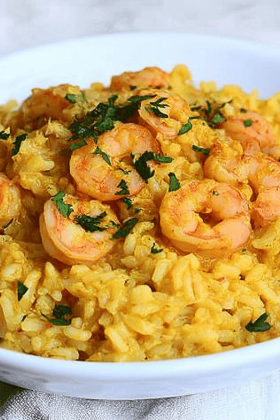 Risotto Crevettes et Curry: Recette Facile Final Dish Presentation