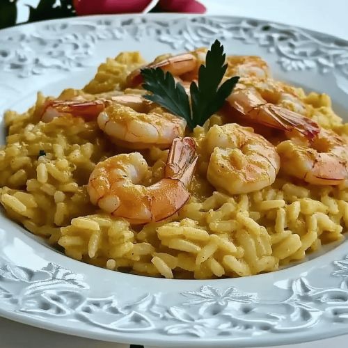 Risotto aux crevettes et curry au Thermomix