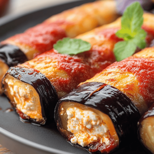 Roulés d'aubergines à la ricotta