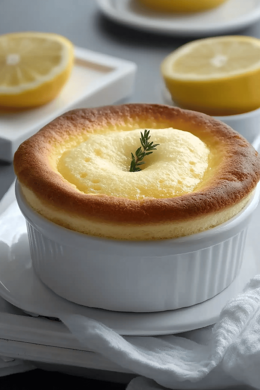 Soufflé au Citron Léger: Un Dessert Aérien et Facile Final Dish Presentation