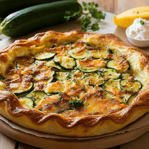 Tarte Facile Courgettes, Saumon et Ricotta