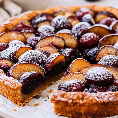 Tarte briochée aux prunes facile