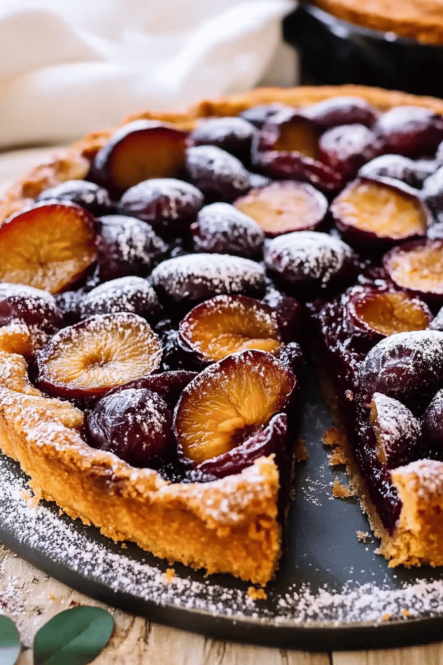 Tarte briochée aux prunes facile Final Dish Presentation