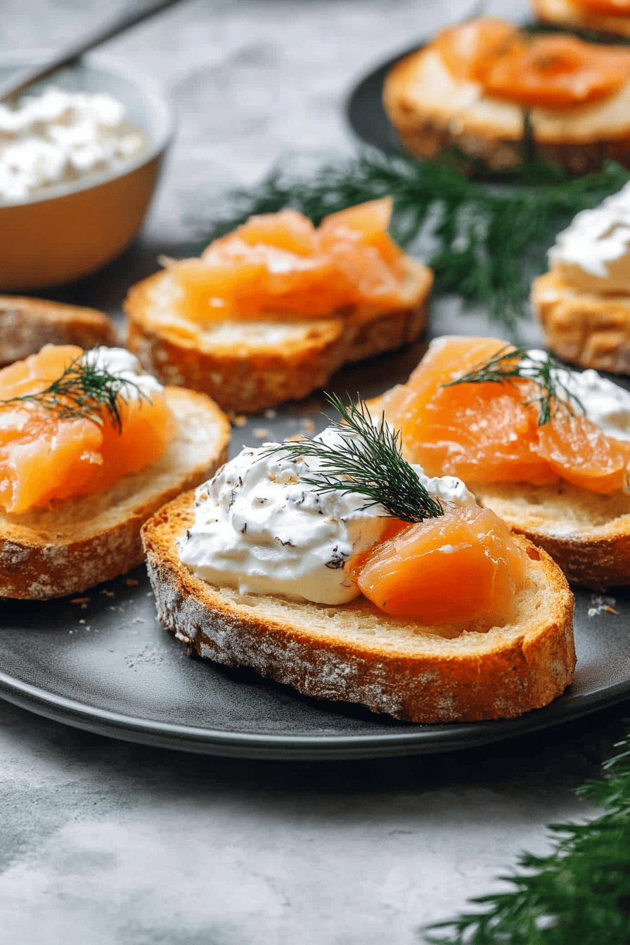Toasts au saumon fumé et mascarpone Final Dish Presentation