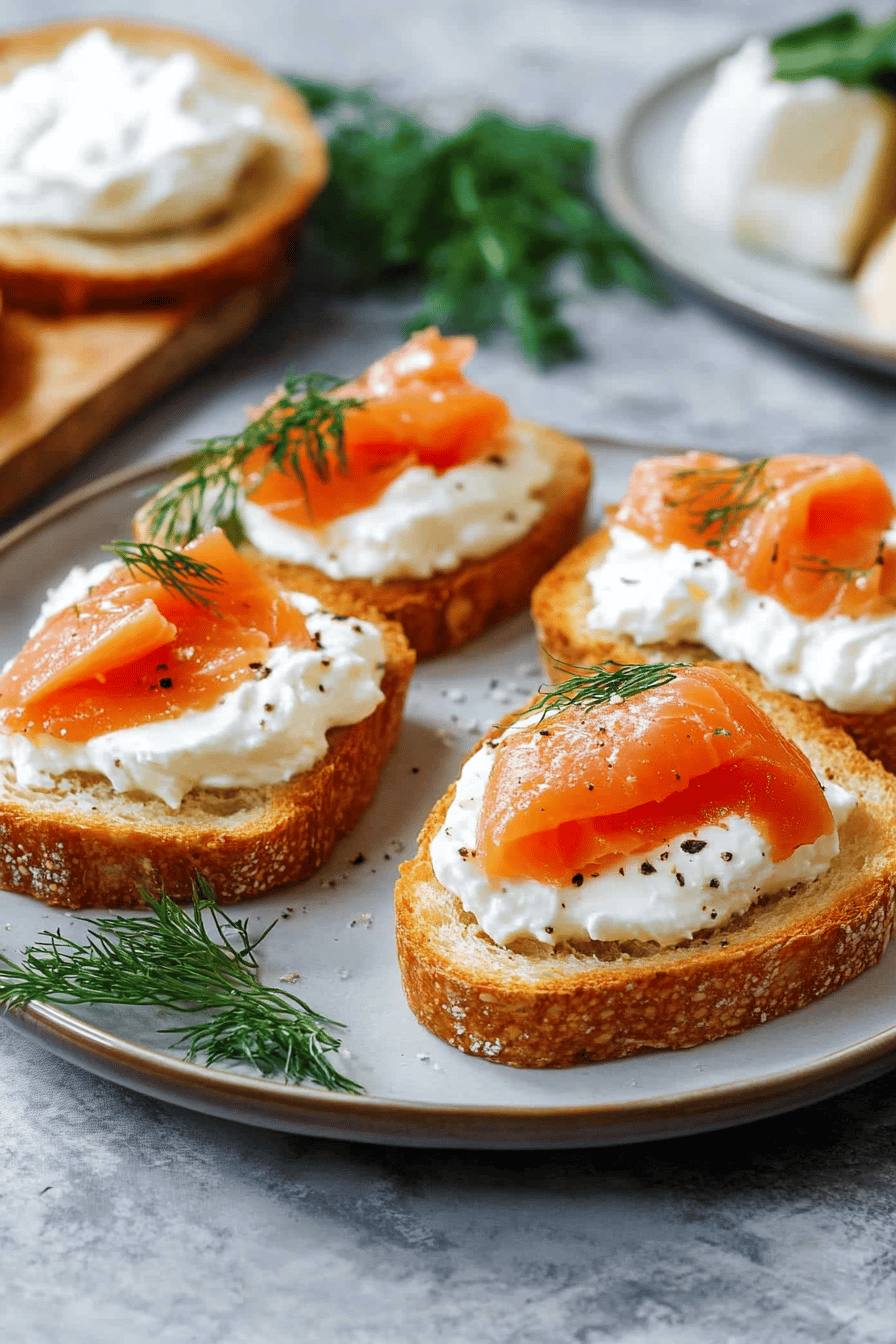 Toasts au saumon fumé et mascarpone Final Dish Presentation
