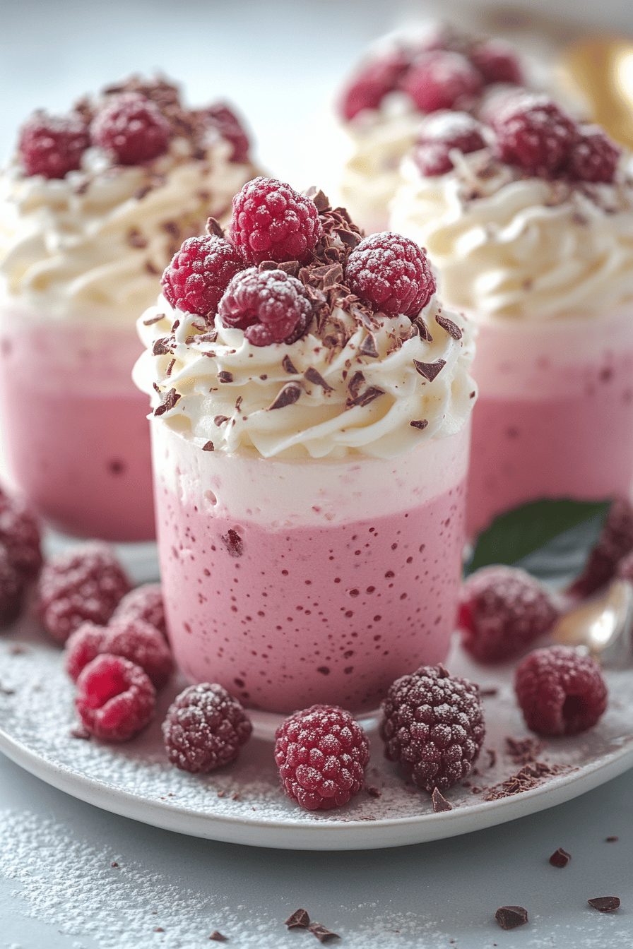 Bavarois Framboise avec Croustillant Chocolat Blanc ingredients