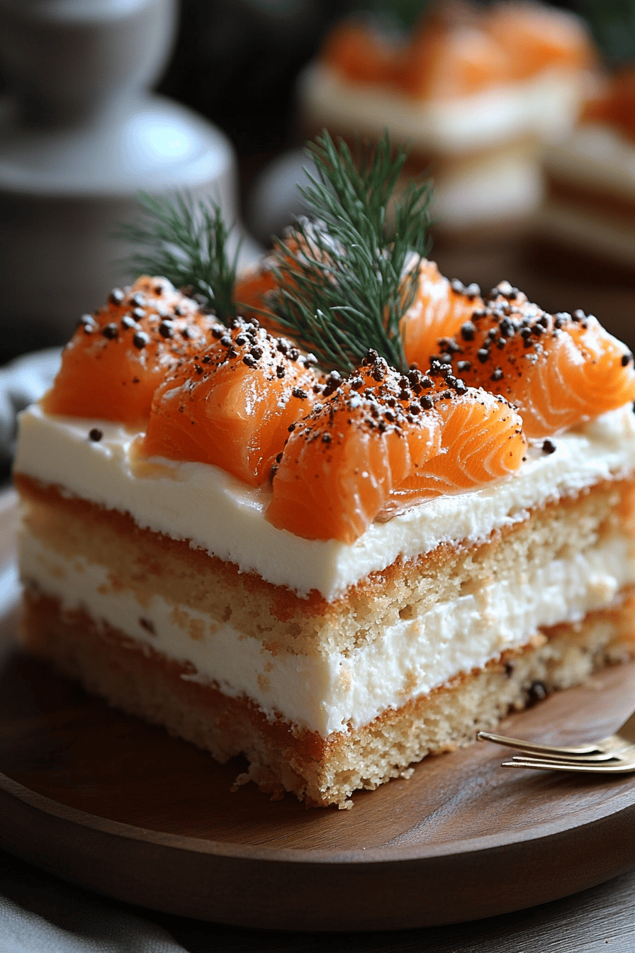 Cake Saumon Fumé-Poireaux Apéros et Brunchs Moelleux Final Dish Presentation