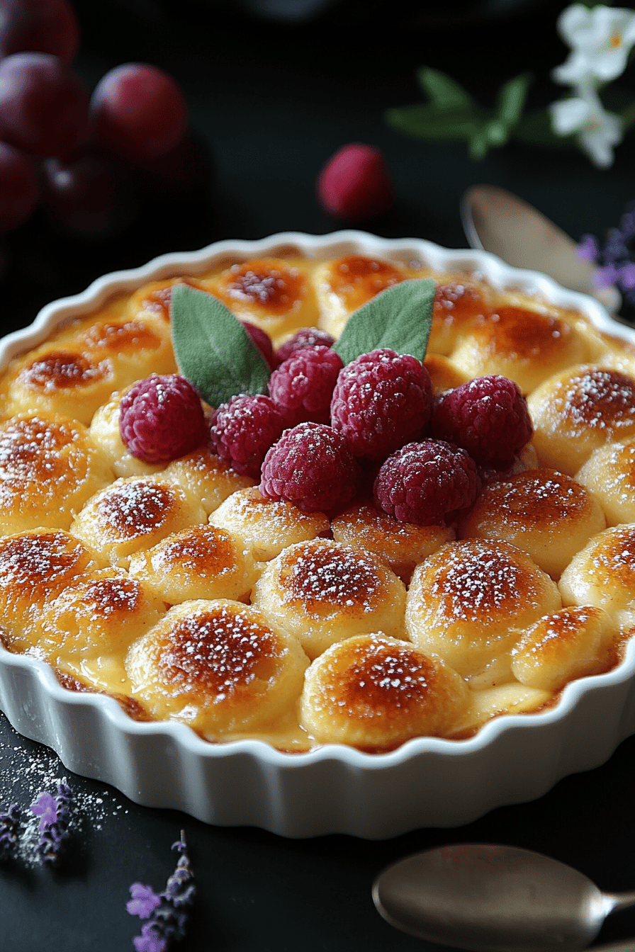 Clafoutis Abricot-Lavande Dessert d'Été Sucré Final Dish Presentation