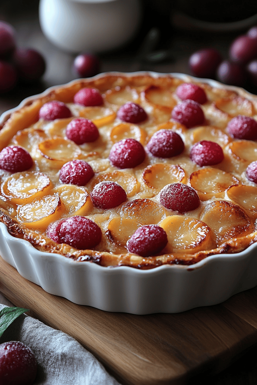 Clafoutis Amandine aux Mirabelles Léger et Gourmand Final Dish Presentation