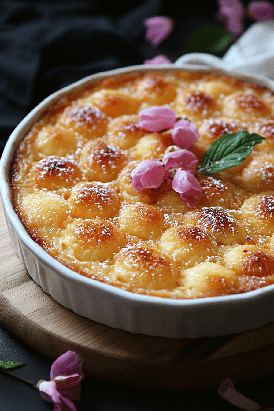 Clafoutis aux mirabelles et amandes Final Dish Presentation