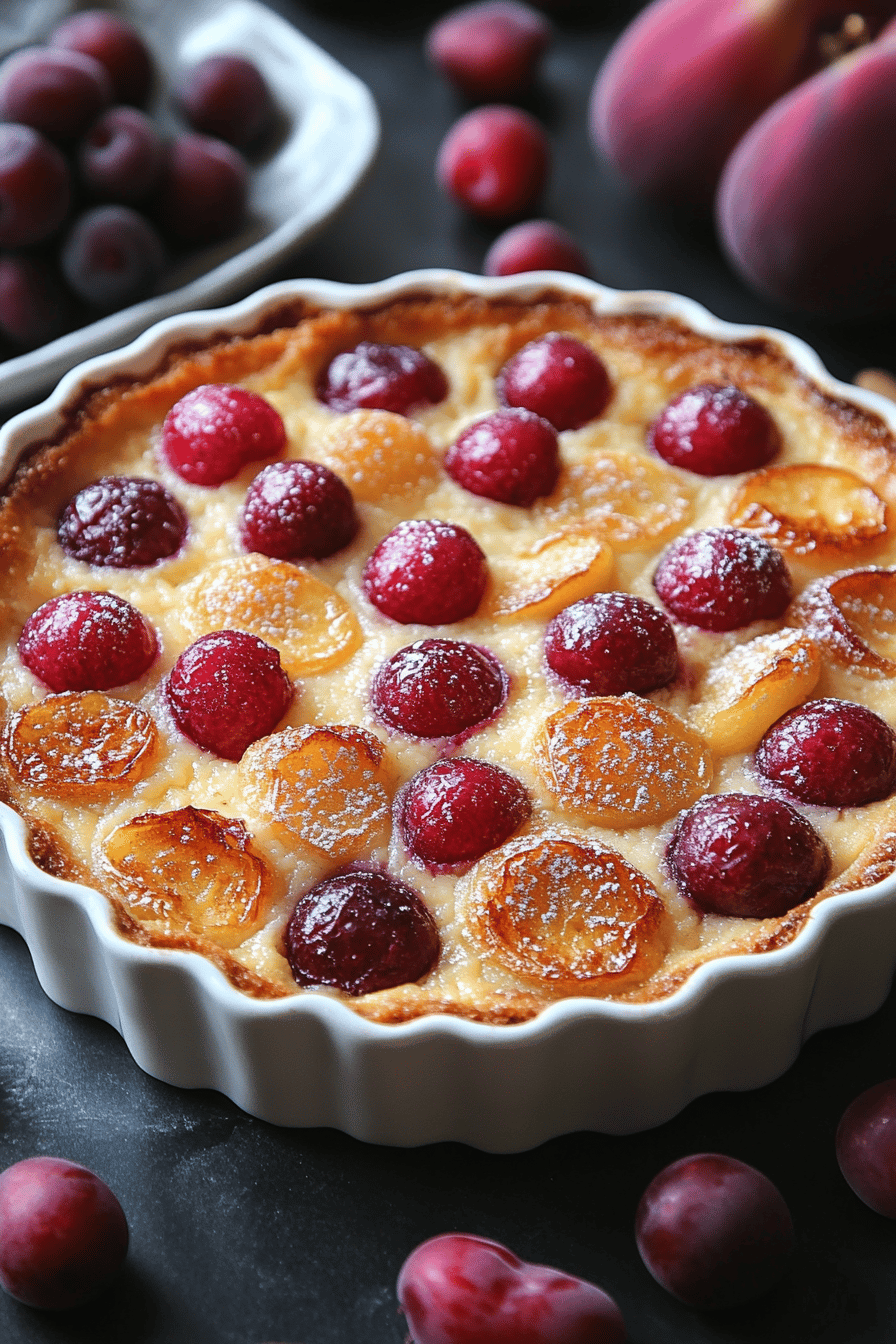 Clafoutis aux mirabelles façon Cyril Lignac Final Dish Presentation