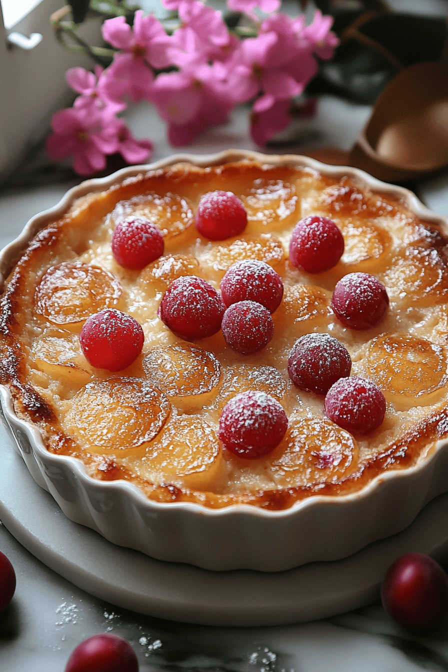Clafoutis aux mirabelles façon Cyril Lignac Final Dish Presentation