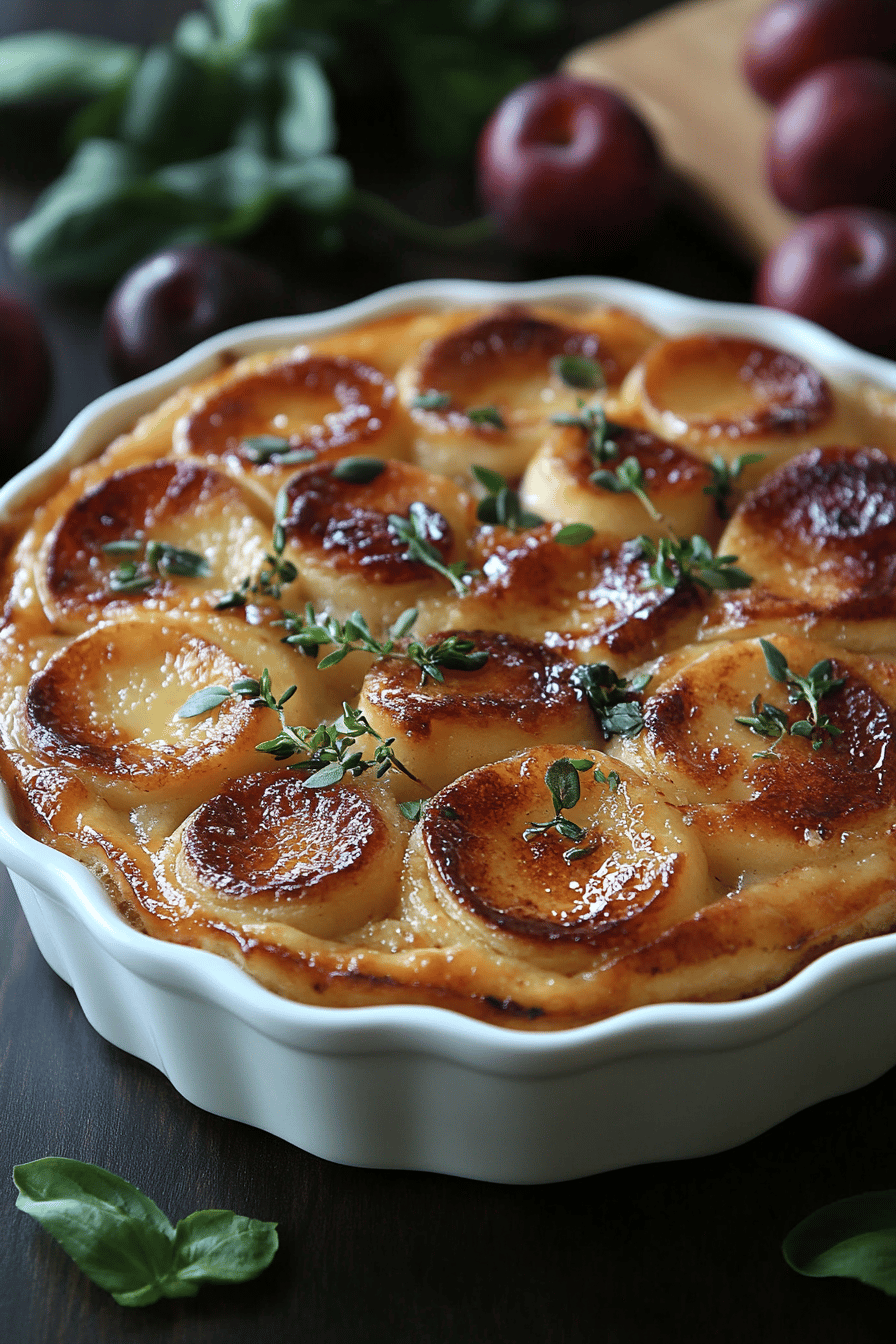 Clafoutis de figues au miel un dessert exquis de fin d'été Final Dish Presentation