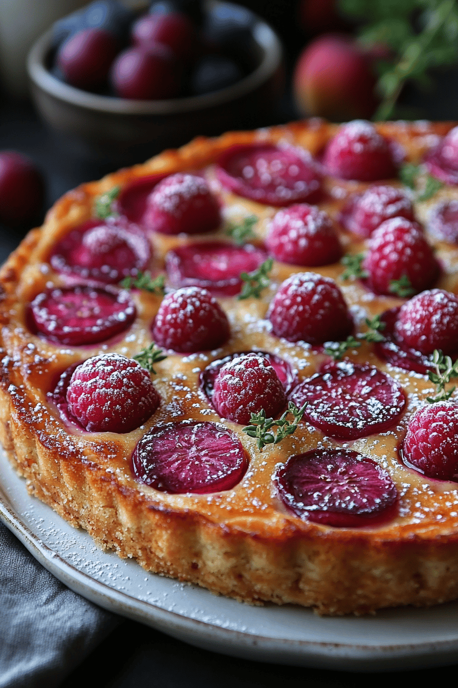 Clafoutis de figues au miel un dessert exquis de fin d'été Final Dish Presentation