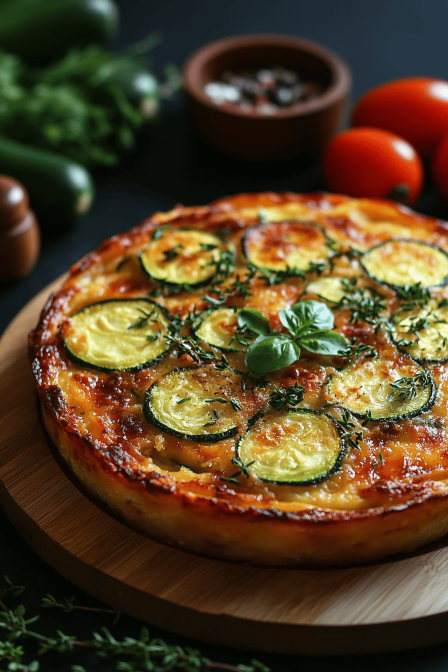 Clafoutis salé courgette-chorizo saveur du Sud garantie Final Dish Presentation