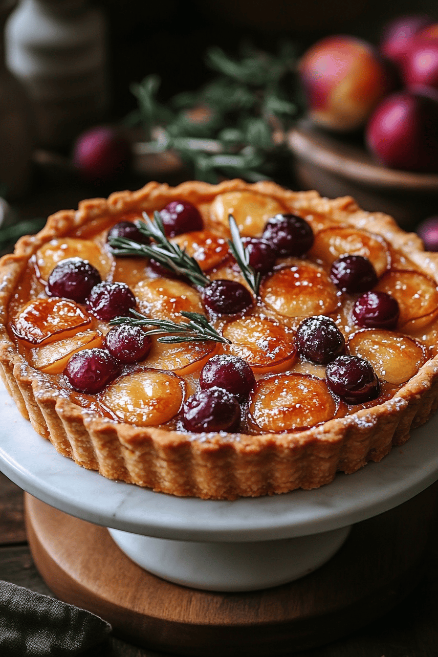 Délicieuse Tarte Prunes-Amandes Final Dish Presentation