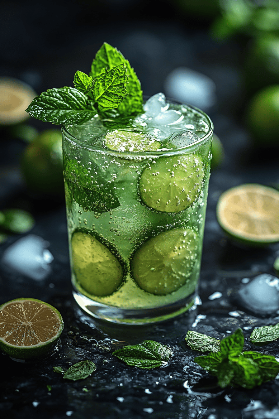 Mojito au concombre sans alcool Final Dish Presentation