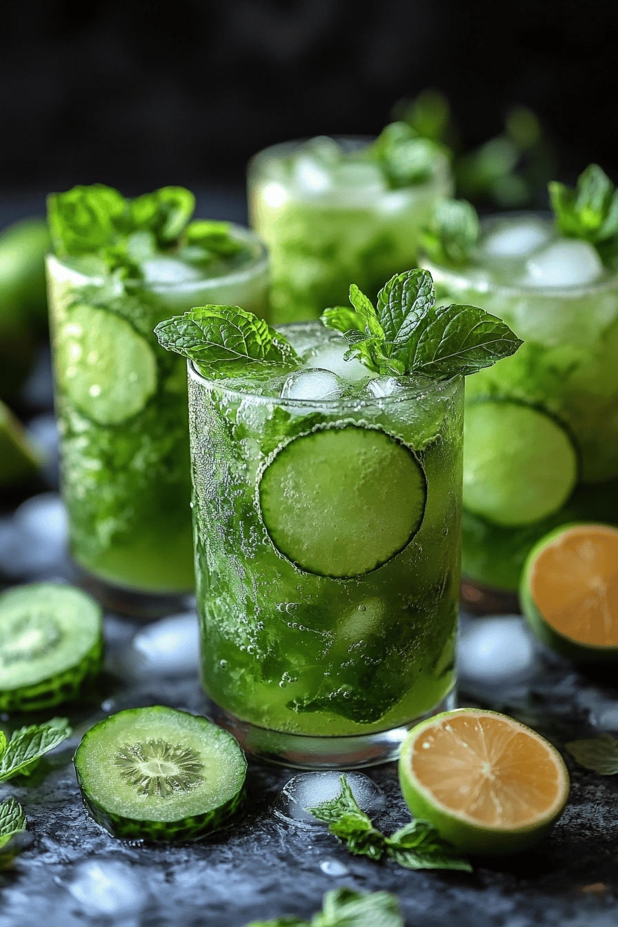 Mojito au concombre sans alcool Final Dish Presentation