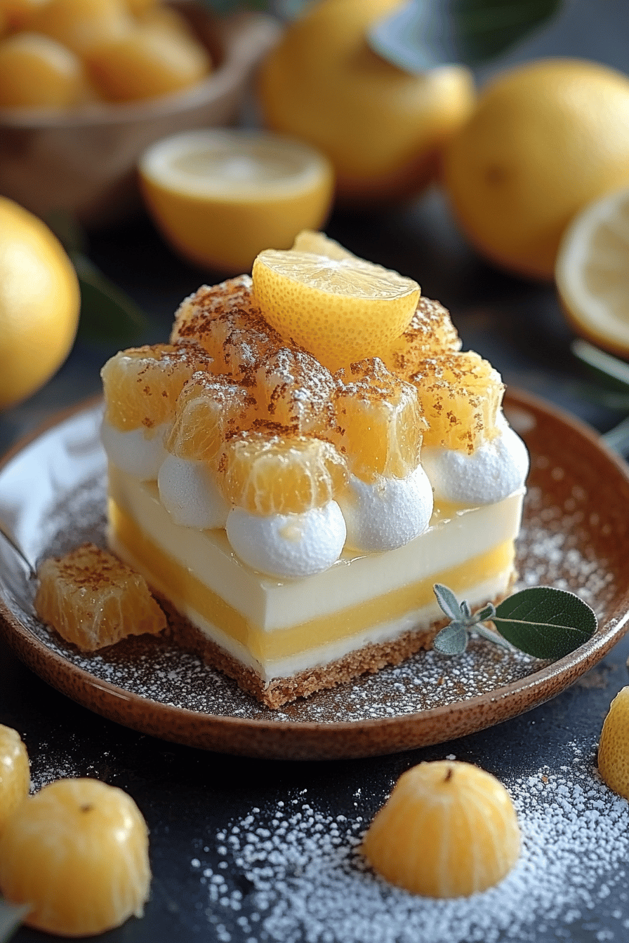 Mousse Légère et Meringue Dorée Entremets au Citron