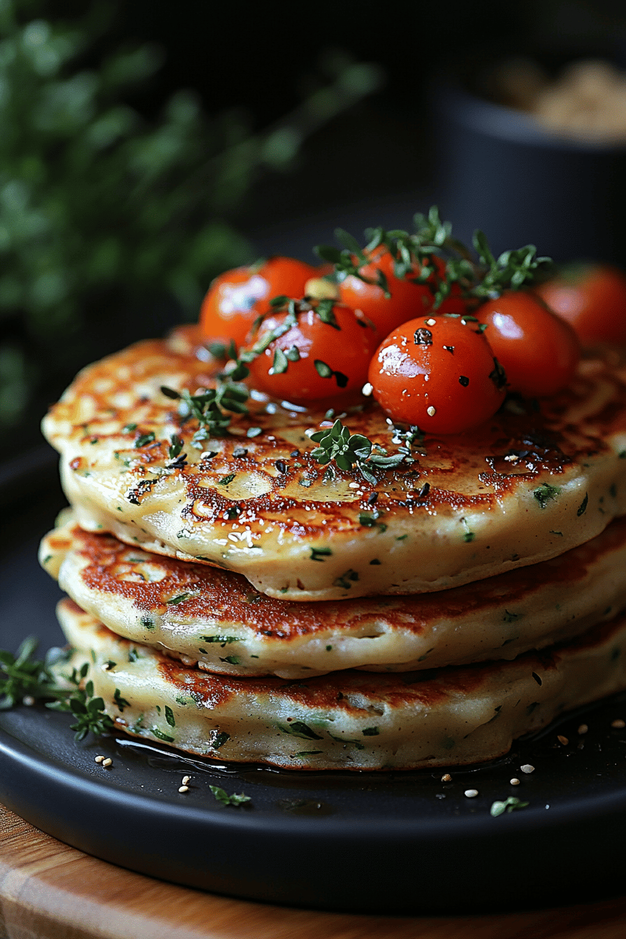 Pancakes salés veggie recette facile Final Dish Presentation