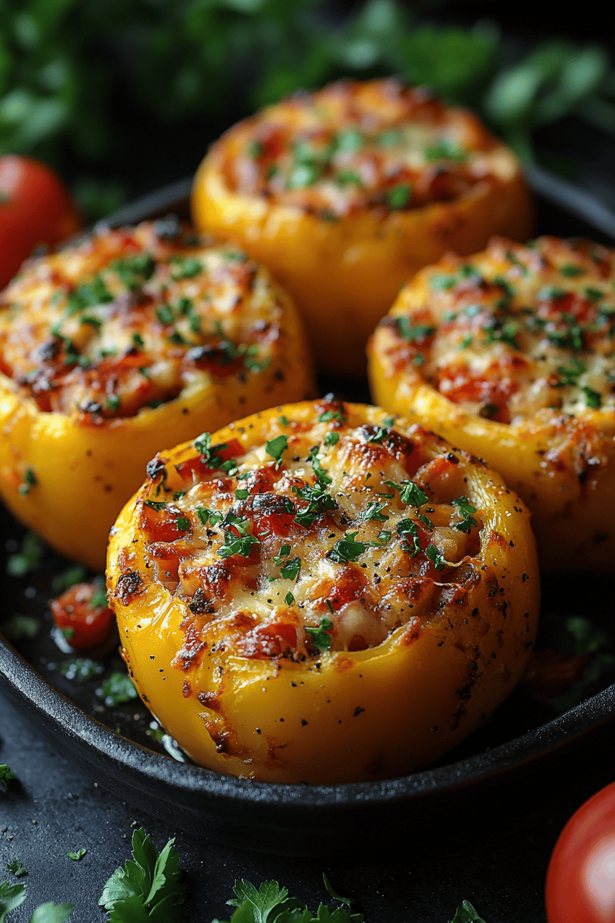 Poivrons farcis thon-parmesan recette simple et savoureuse ingredients