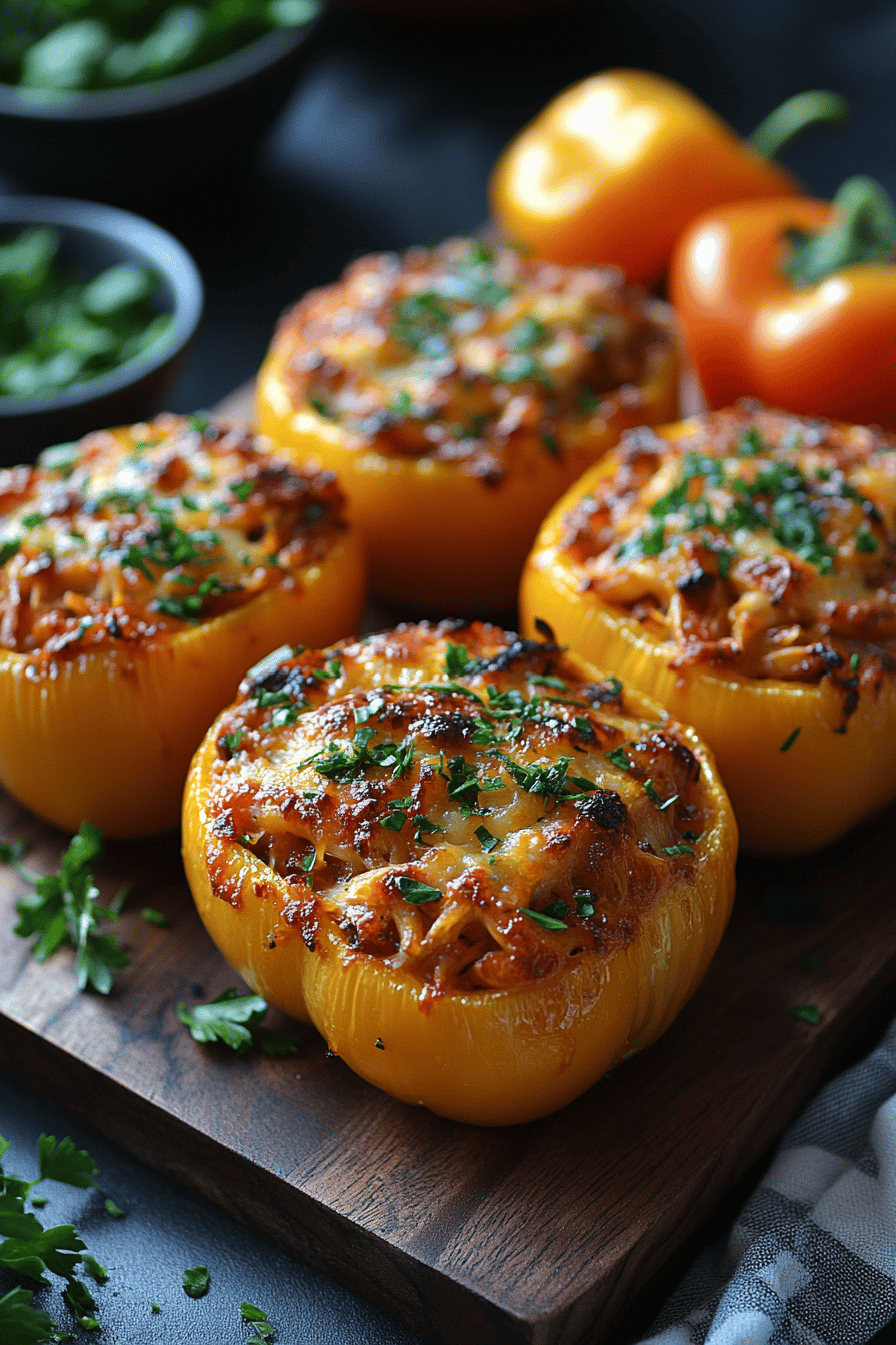 Poivrons farcis thon-parmesan recette simple et savoureuse
