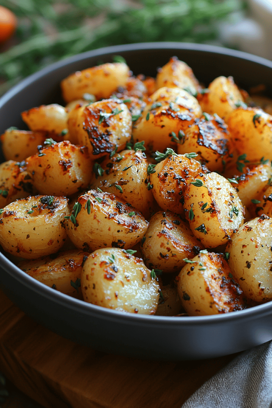 Pommes de terre rôties faciles et délicieuses Final Dish Presentation
