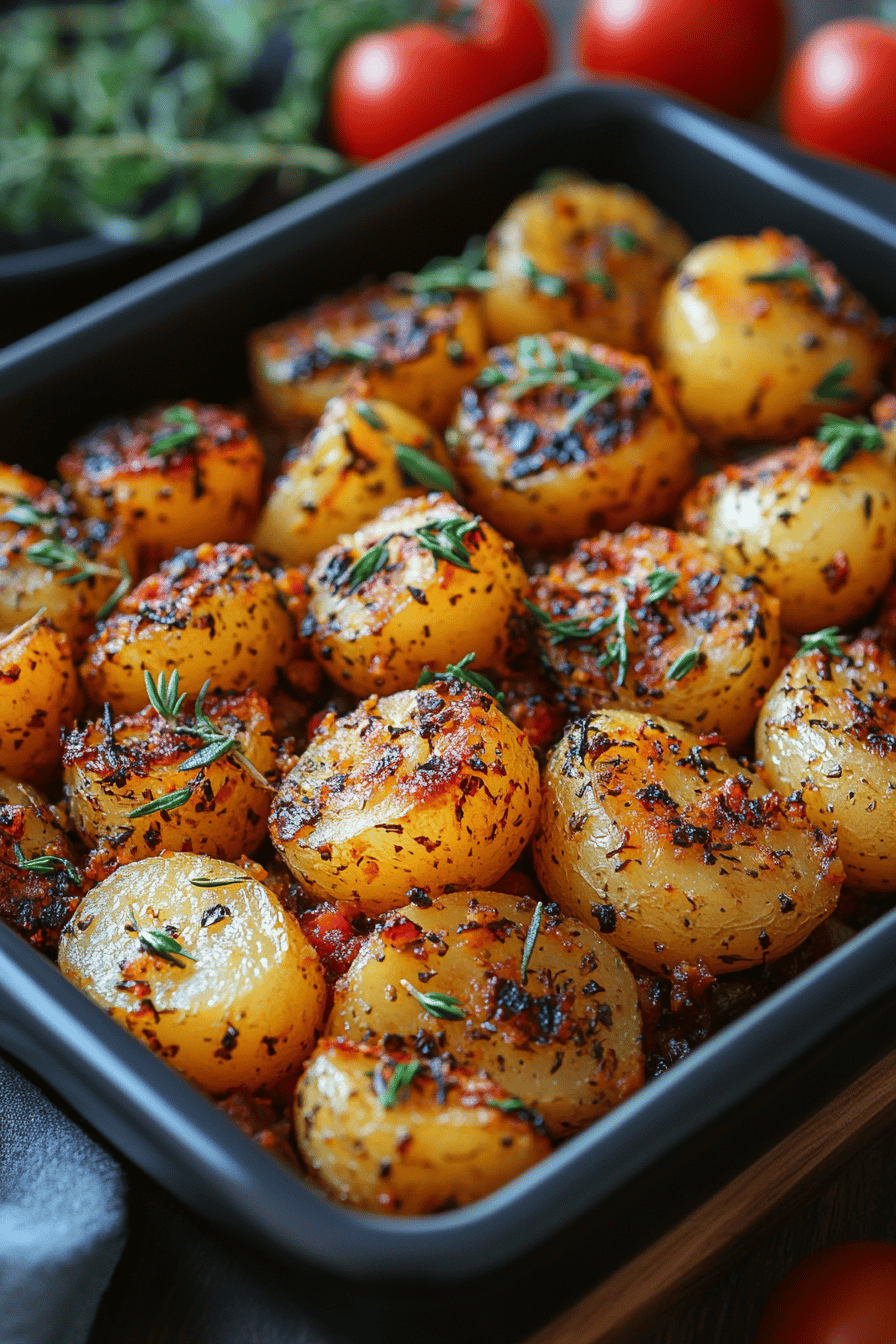 Pommes de terre rôties faciles et délicieuses Final Dish Presentation