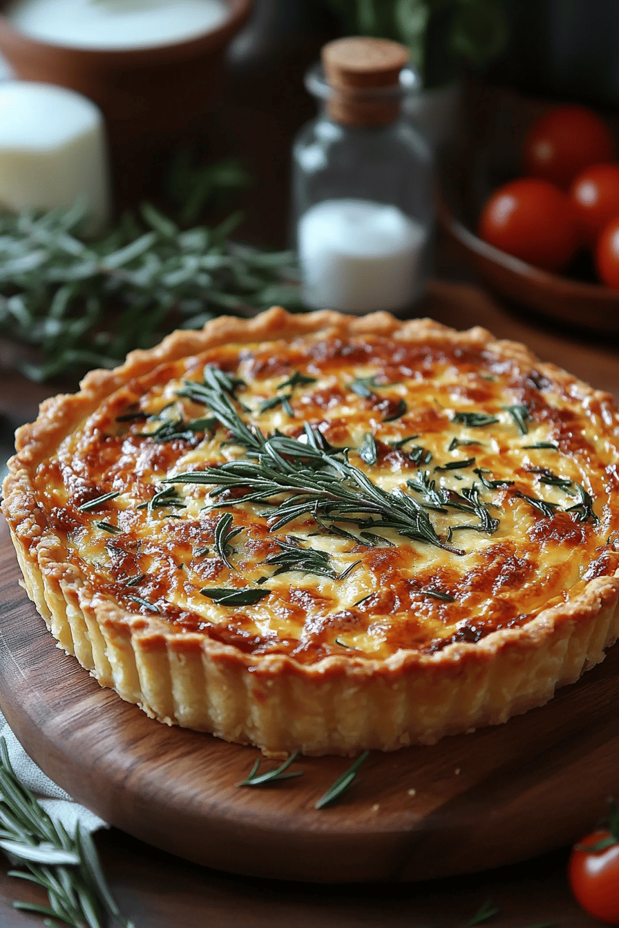 Quiche sans pâte au fromage facile et délicieuse Final Dish Presentation