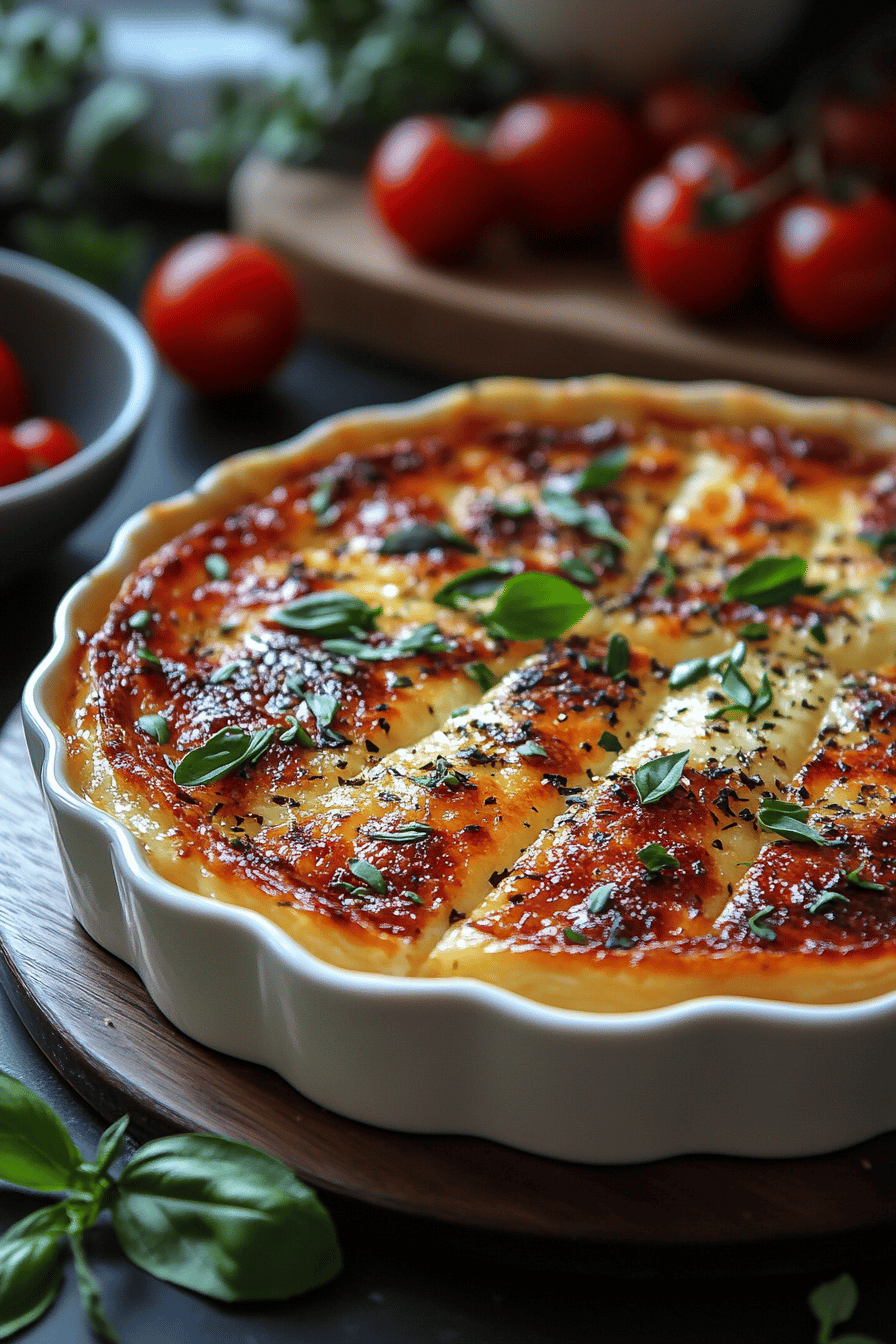 Quiche sans pâte au fromage facile et délicieuse Final Dish Presentation