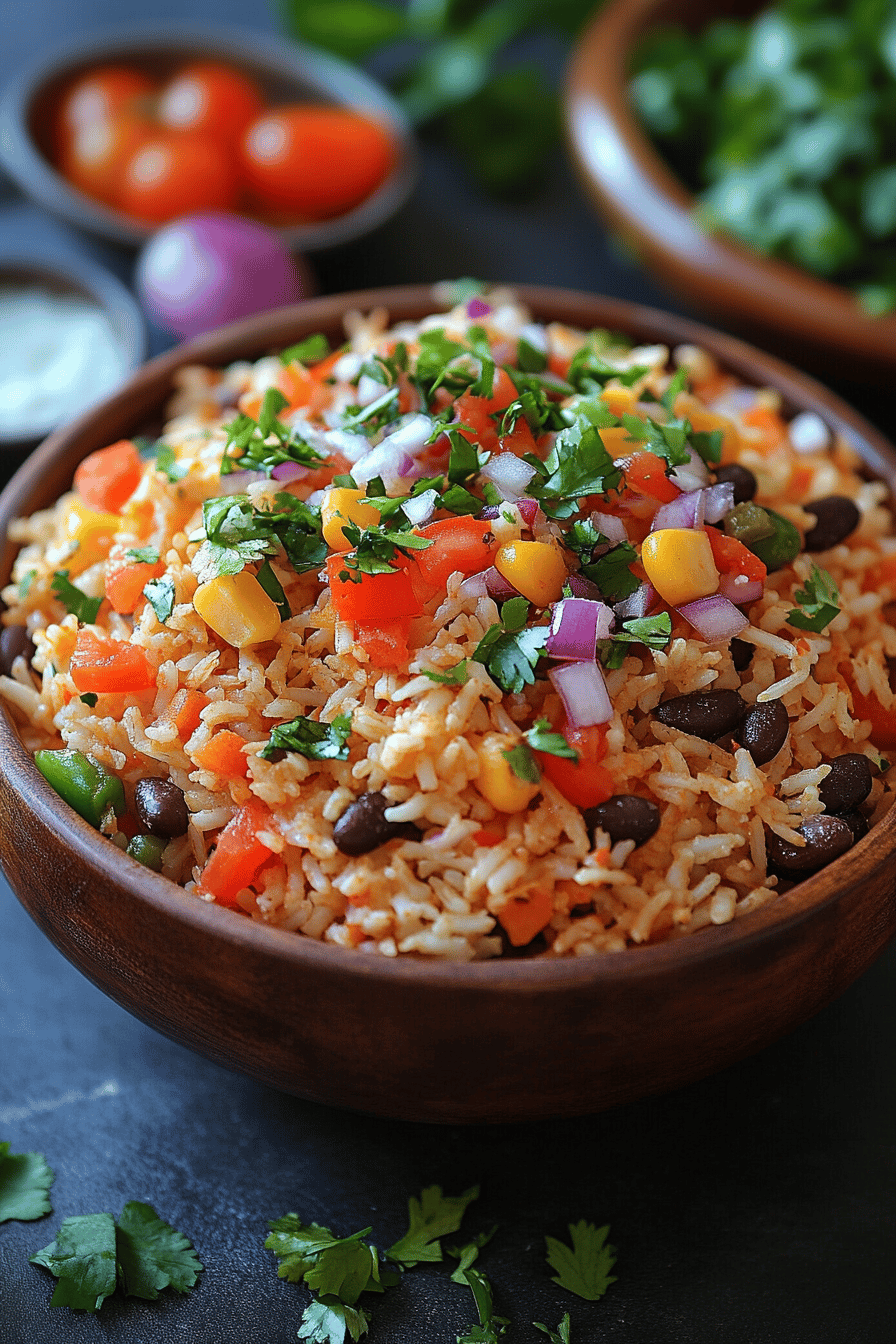 Recette Salade de Riz Mexicaine Saveurs Ensoleillées Final Dish Presentation