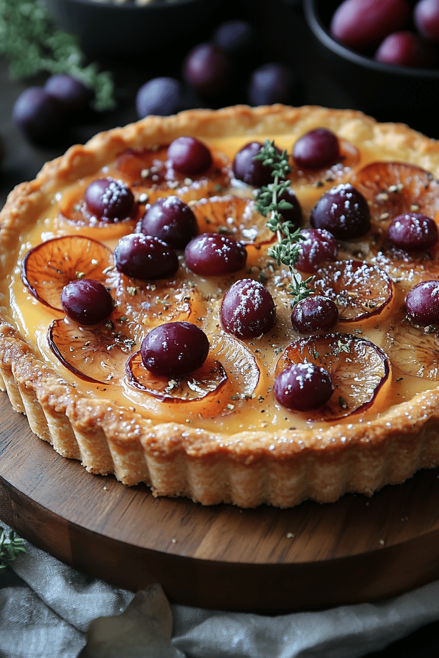 Recette facile Tarte aux prunes et frangipane à la pistache Final Dish Presentation