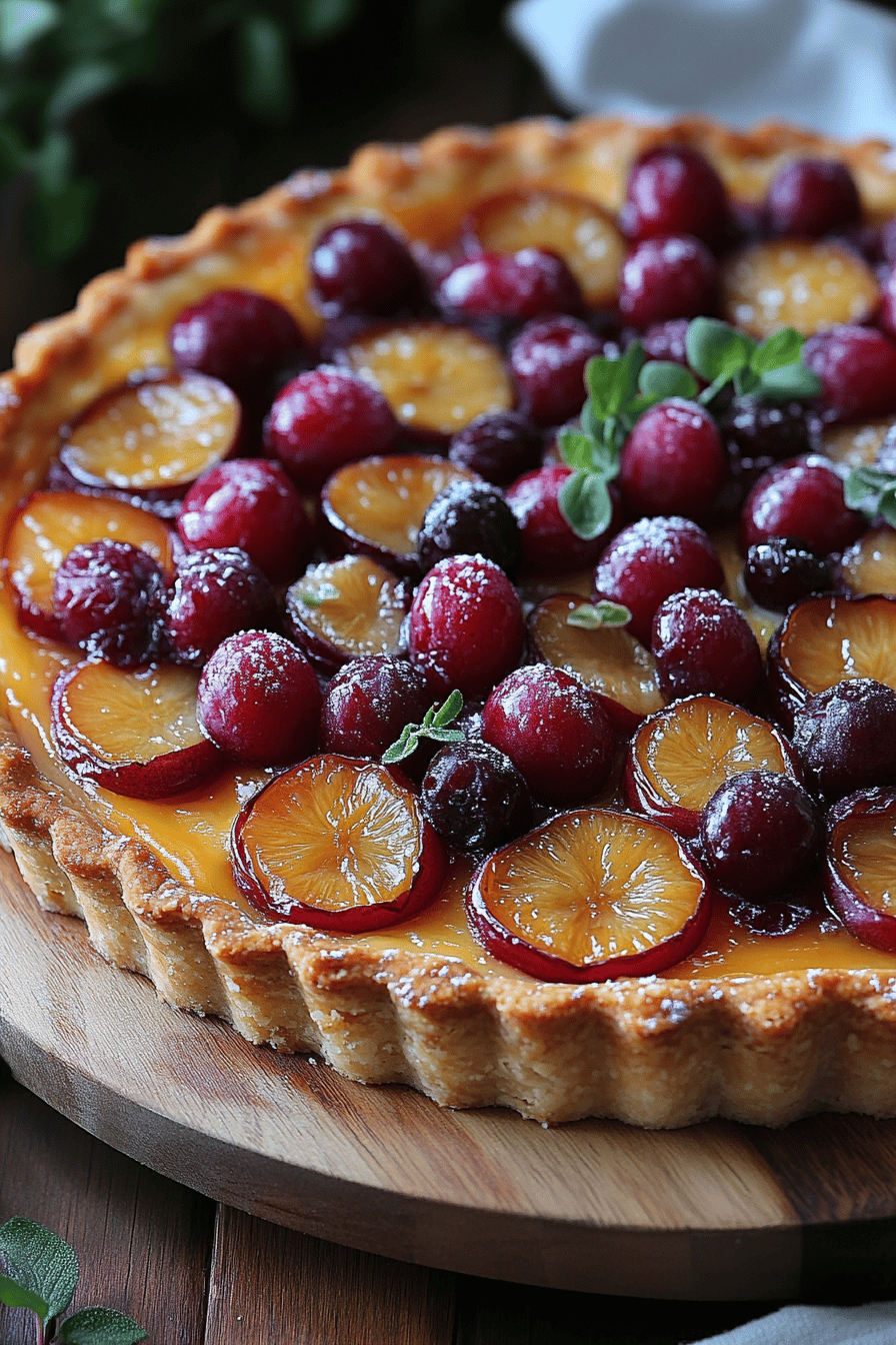 Recette facile Tarte aux prunes et frangipane à la pistache