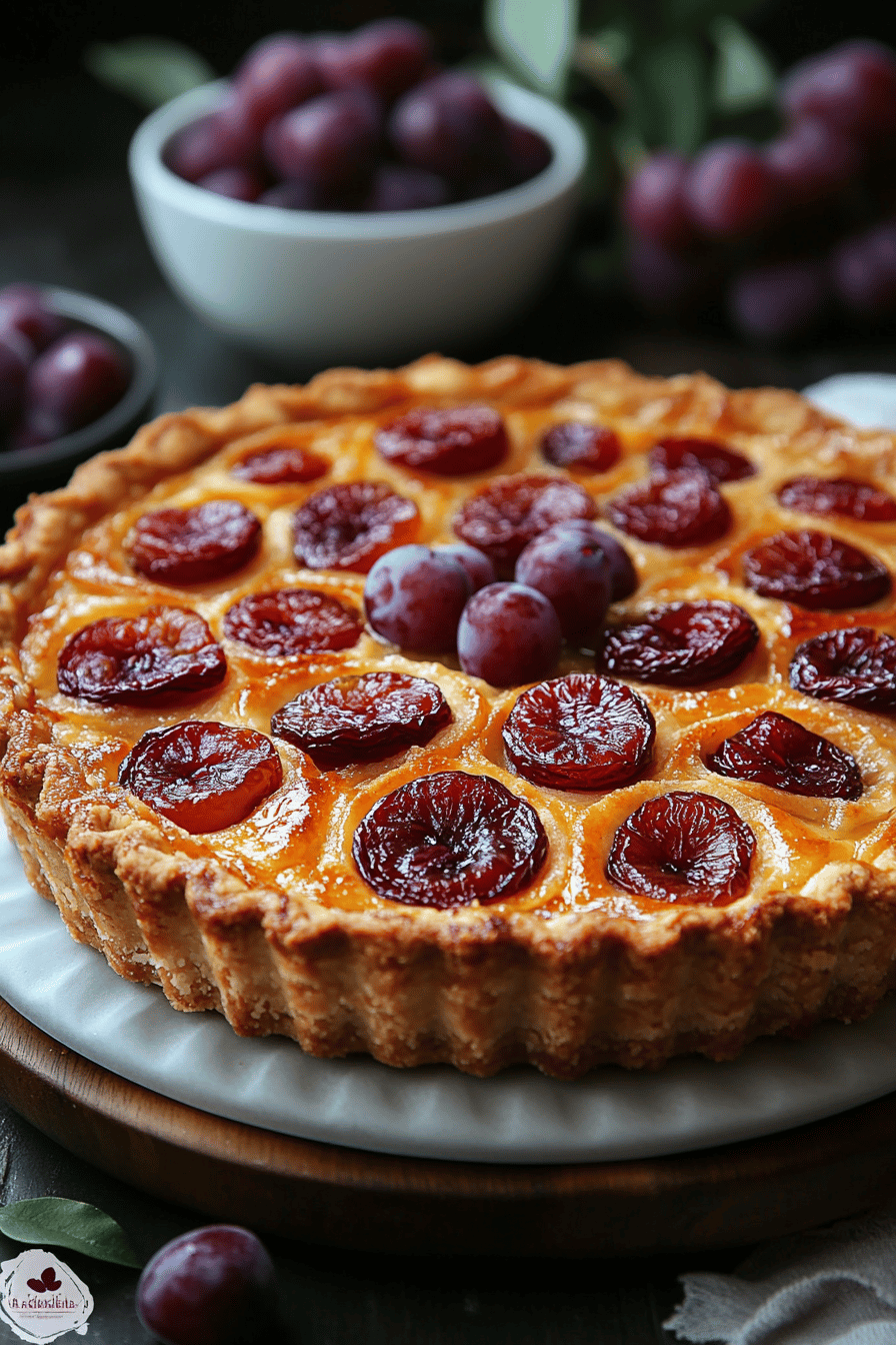 Recette facile de tarte aux prunes Final Dish Presentation