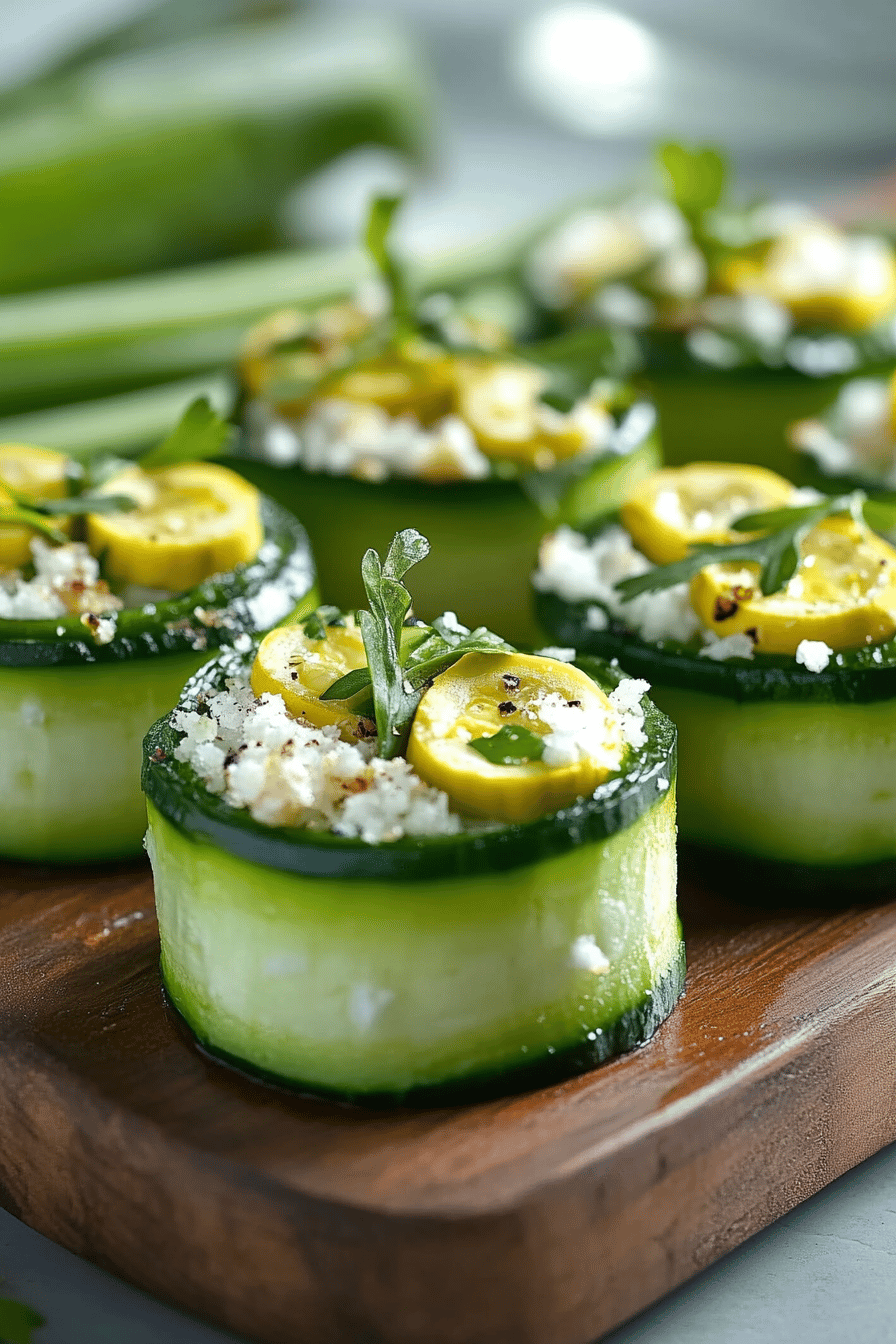 Rouleaux de Courgette: L'Apéro Croustillant Final Dish Presentation