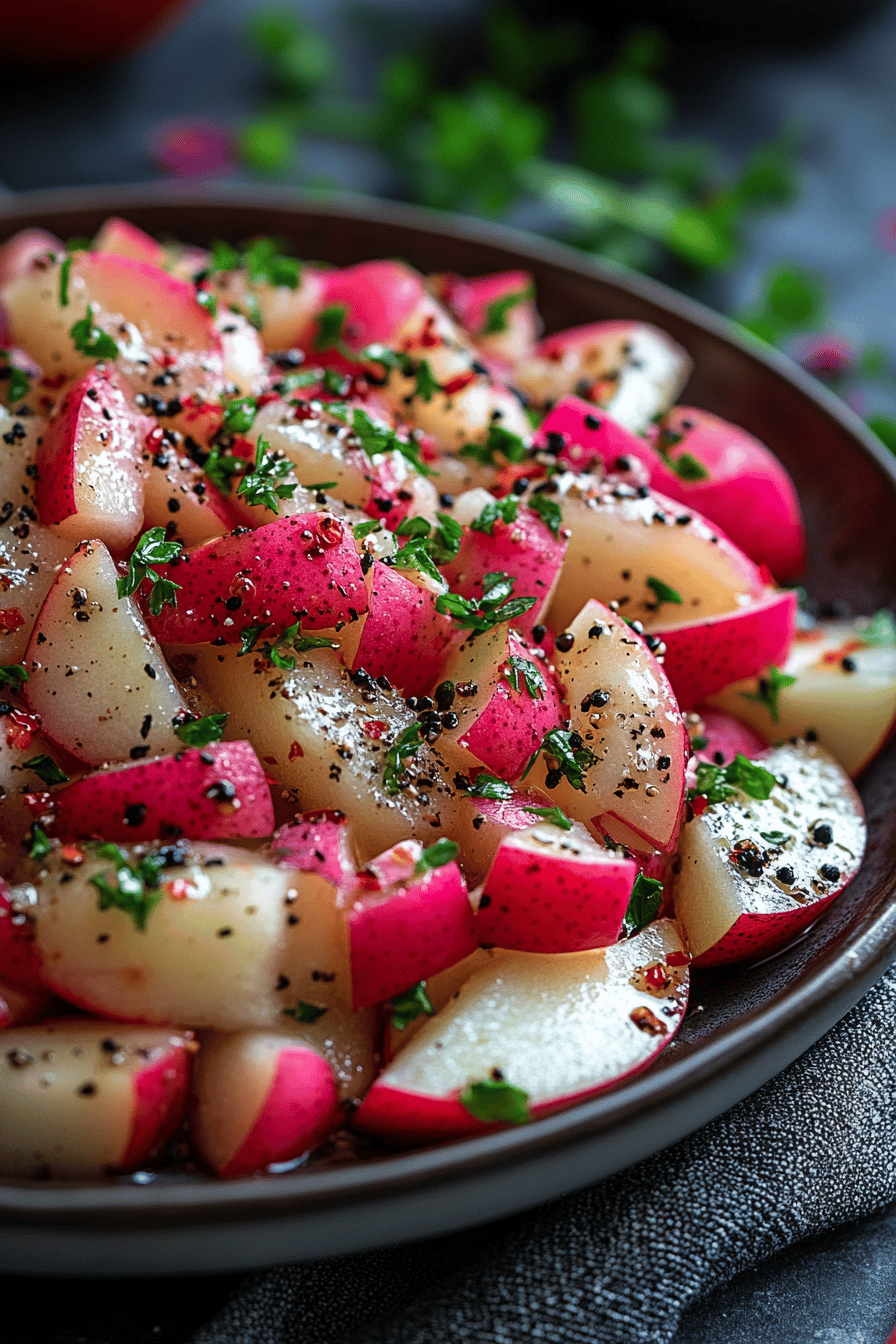 Salade Croquante de Chou Rouge et Pomme Final Dish Presentation